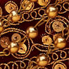 Maroon And Gold Brooch Embellished Safa